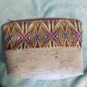 Makeup bag/cosmetic bag/ whatever pouch blue shade with graphic